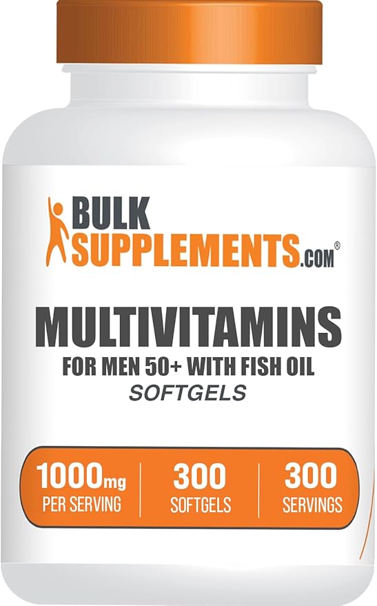BulkSupplements.com マルチビタミン 男性向け 50歳以上 ソフトジェル - 男性向け毎日ビタミン、マルチミネラルサプリメント - フィッシュオイル配合コンプリートマルチビタミン - 1回あたり1ソフトジェル、300カウント (1個パック)