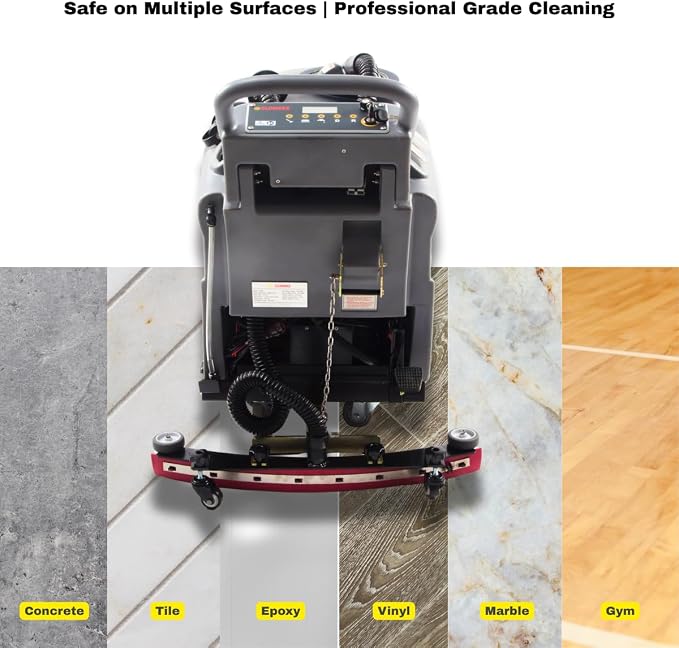 22" Self-Propelled Walk-Behind Floor Scrubber Dryer Machine, Forward/Reverse Drive, 31" Squeegee, 36,000 Sq Ft/H, Commercial Hard Floor Cleaner for Tile, Concrete, Epoxy & Vinyl