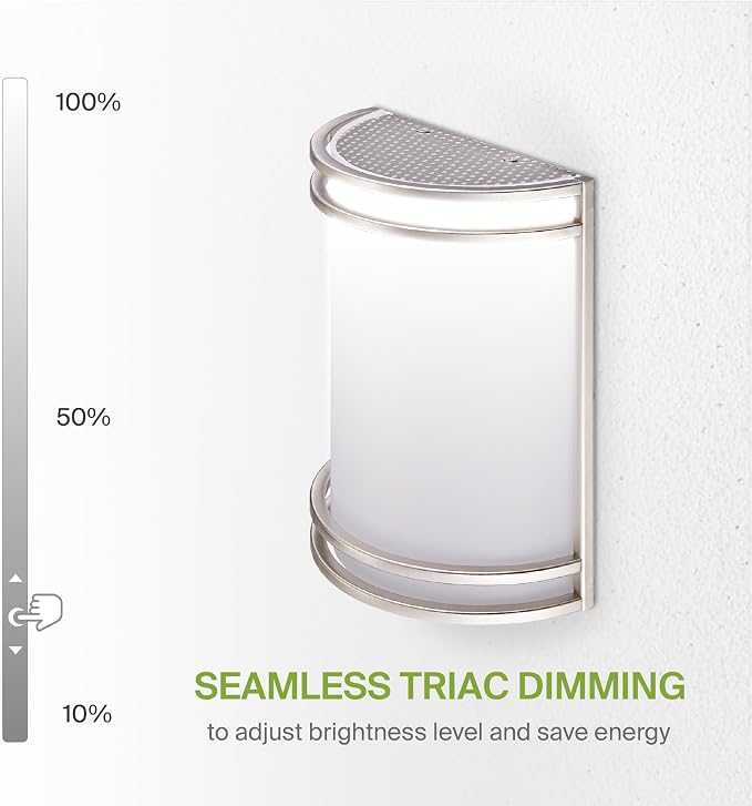 ASD Indoor LED Wall Sconce Lights - 10 Inch 15W Brushed Nickel Modern LED Wall Sconces Hardwired - ETL Dimmable 3000K 4000K 5000K Adjustable Sconce Light Fixture for Bedroom, Hallway, 4 Pack
