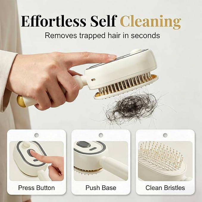 Electric Spray Air Cushion Massage Comb, Electric Spray Massage Comb, Rechargeable & Detangling, Electric Steam Brushs for Hair, Rechargeable Steam Hair Straightener (White-1PC)