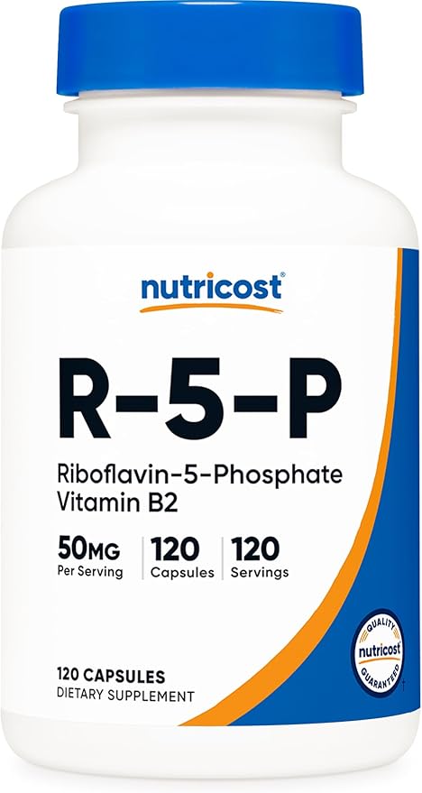 Nutricost R-5-P（リボフラビン-5-リン酸）（ビタミンB2）50mg、120カプセル - ヴィーガン、非遺伝子組み換え