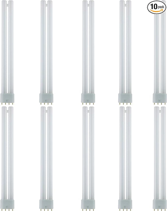 Sunlite FT24DL/835 Plug-in Twin Tube Compact Fluorescent Lamp, FT 4-Pin, 24 Watts, 1800 Lumens, 3500K Neutral White, 4-Pin (2G11) Base, 120 Volts, 10 Pack