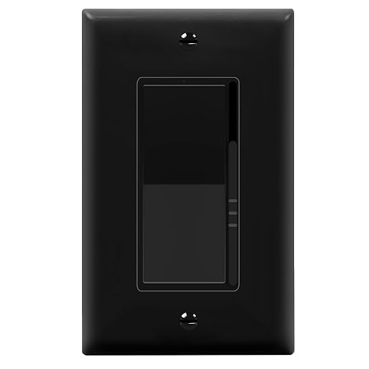 TOPGREENER Kalide Dimmer Light Switch, LED Dimmer Switch, Full Range Dimming, Single Pole/3-Way, 120VAC, 60Hz, 300W LED/CFL, Neutral Wire Not Required, Wall Plate Included, Black