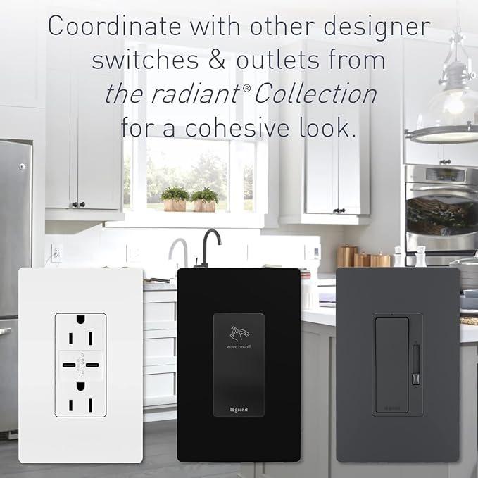 Legrand Radiant CFL/LED Dimmer Light Switch, Single-Pole/3-Way with Locator Light, 0-10V, RHCL453PW3PKCC4, White, 3-Pack