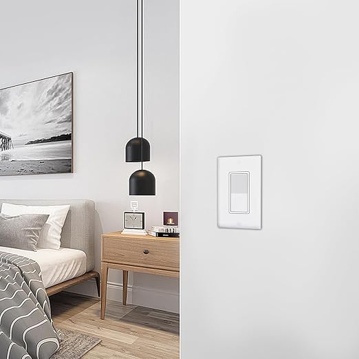 ThunderWay Quiet Single Pole Decorator Wall Light Switch with Wall Plate, 15A 120V/277V, On/Off Paddle Switch, Residential Grade - UL Listed, White (10)