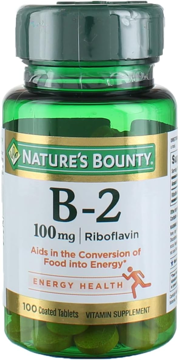 Nature's Bounty Vitamine B-2 100 mg, 100 comprimés (lot de 6)