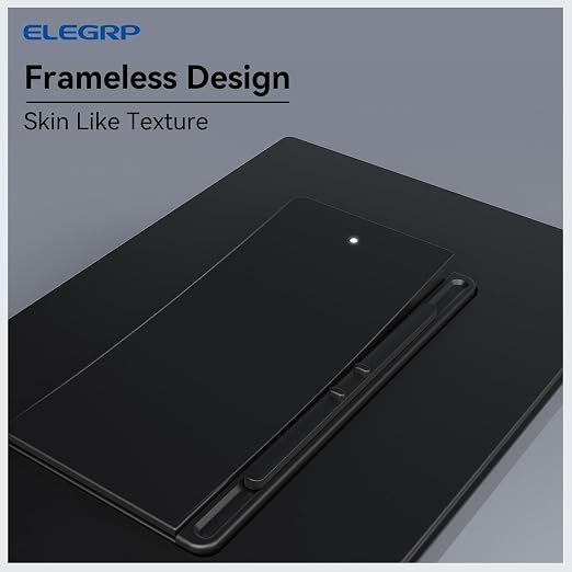 ELEGRP Digital Slide Dimmer Light Switch, Dimmer Switch with Decorative Frameless Design Wallplate for LED/CFL, Incandescent,Halogen Bulbs, Single Pole/3-Way, UL Listed, 1 Pack, Matte Black