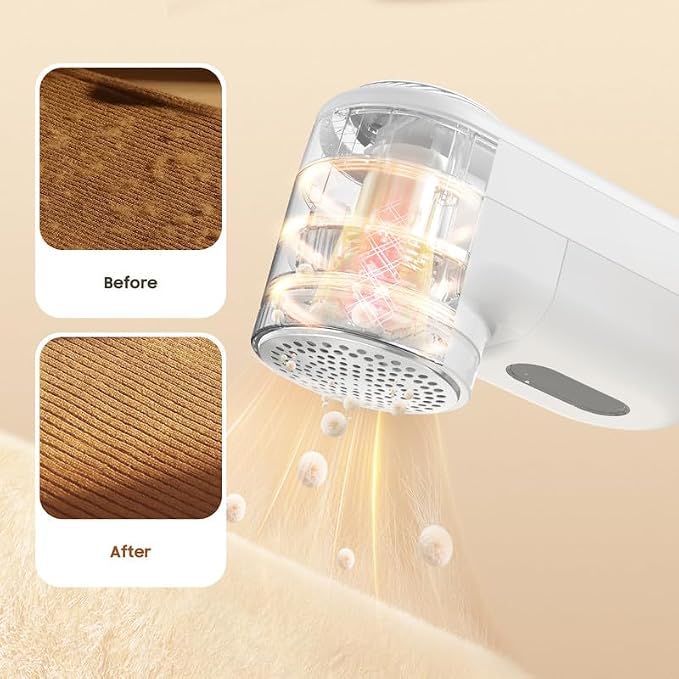 Fabric Shaver Lint Shaver, Electric Lint Remover with 3-Gears and 6-Blades, Sweater Shaver USB Rechargeable Fabric Pilling Remover for Clothes, Couch, Beddings