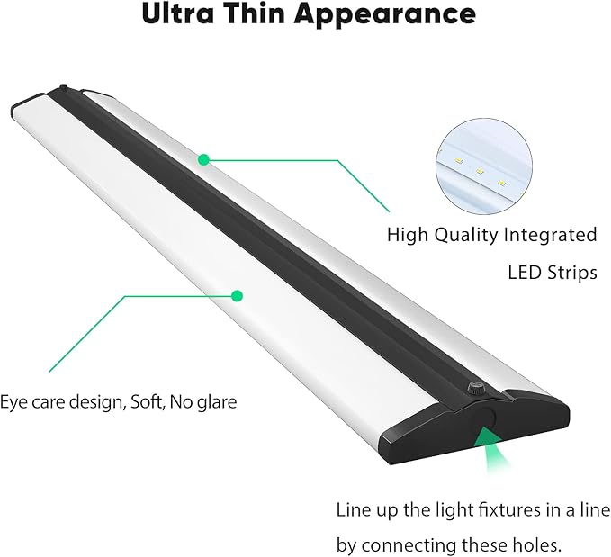 FAITHSAIL 4FT LED Wraparound Light Fixture Ceiling Mount, Ultra Slim 50W LED Garage Light Flush Mount, 4000K Neutral White, 5500 Lumens, Fluorescent Fixtures Replacement, 1 Pack