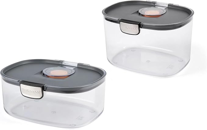 Progressive ProKeeper International Airtight Food Storage Container with Terracotta Disk for Freshness, Stackable & Dishwasher Safe, Ideal for Cookies, Baked Goods, & More, 3 & 5 Quart Set