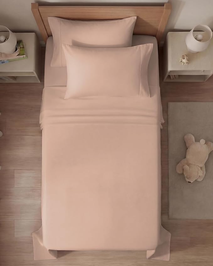 Twin 4 Piece Sheet Set - Comfy Breathable & Cooling - Ultra Soft Hotel Luxury Bedding Set with 8-16 Inch Deep Pockets - 1 Flat & 1 Fitted Sheet & 2 Pillowcases - Cozy, Wrinkle Free & Easy Care - Mauve