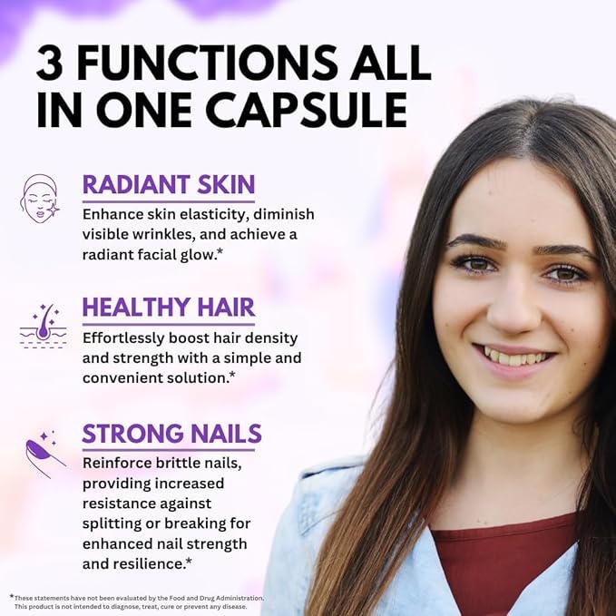 Vitboost Biotin with Hyaluronic Acid, Collagen and Keratin – 25000 mcg Hair Growth Vitamins for Men and Women – Nails and Skin, USA Made - Third Party Tested, B1, B2, B3, B6, B7 Complex - 120 Capsules