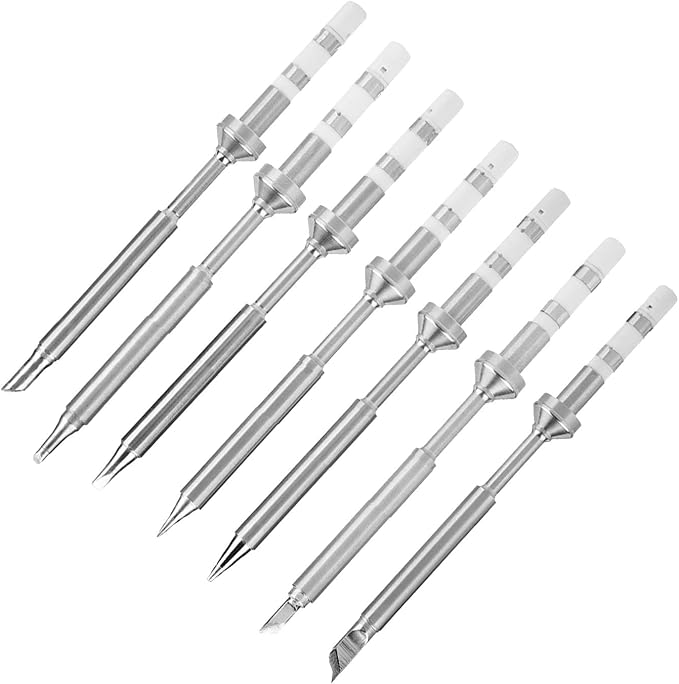 Soldering Iron Tips TS100, 7pcs Mini Stainless Steel Replacement Tips for Electric Pen Solder Station Mechanic Welding Tool Combo