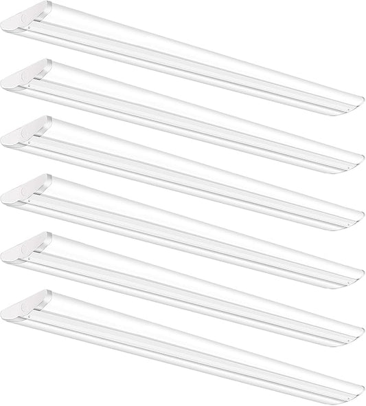 ANTLUX Ultra Slim 4FT LED Wraparound Light, 50W 4 Foot Shop Lights for Garage, No Glare, 5600LM, 6000K, Compact Flush Mount Ceiling Fixtures for Kitchen Workshop, Fluorescent Tube Replacement, 6 Pack