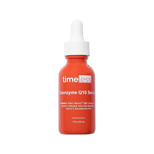 Timeless Skin Care Coenzyme Q10 Serum - Skin Care Serum for Smoothing - Fragrance-Free - Coenzyme Q10 - with Hyaluronic Acid - 1 oz