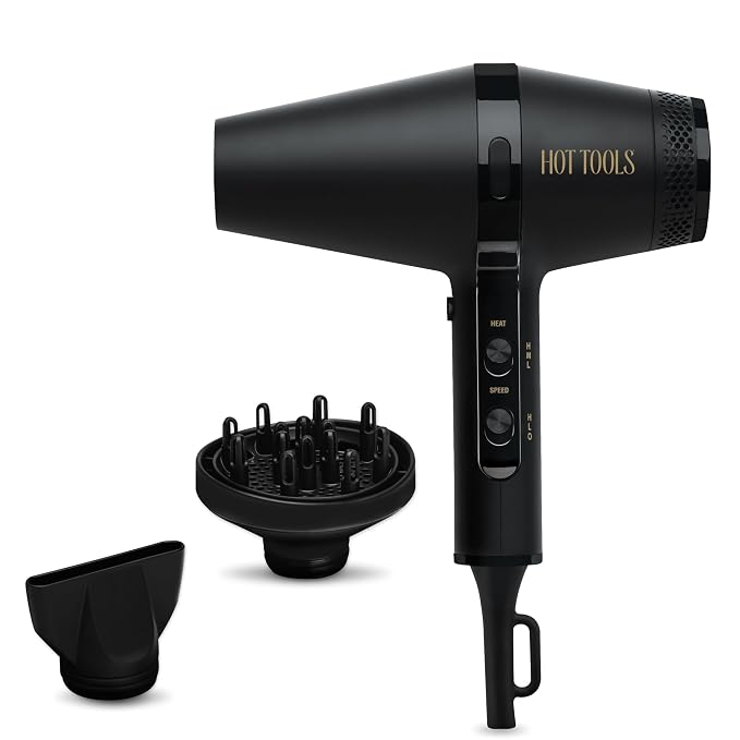 HOT Tools Pro Artist Black Gold Infrared Ionic™ Salon Dryer | Fast Drying, Styling and Smooth Results (Black)
