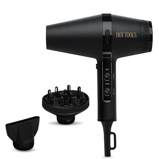 HOT Tools Pro Artist Black Gold Infrared Ionic™ Salon Dryer | Fast Drying, Styling and Smooth Results (Black)