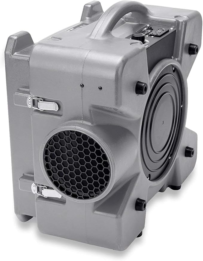 BlueDri Air Shield 550 HEPA Air Scrubber, Water Damage Restoration Equipment Air Purifier, Covers 1400 Sq. Ft, Daisy Chain Capable, For Commercial Use, Gray, BD-AS-550