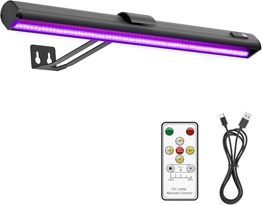 Onforu Black Light for Blacklight Tapestry,15'' Rechargeable Blacklight Picture Light with Remote, 4000mAh Black Light Bar for Fluorescent Poster, Glow in The Dark Party, Bedroom Decor, Party