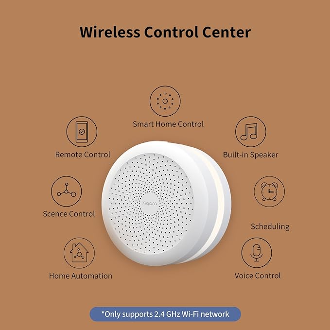 Aqara Hub M1S Gen 2, Zigbee 3.0 Gateway, Smart Home Bridge for Alarm System | 2.4 GHz Wi-Fi Required, Not Support Wi-Fi 6, Remote Monitor & Control, Home Automation, Supports Apple HomeKit, Alexa, Google