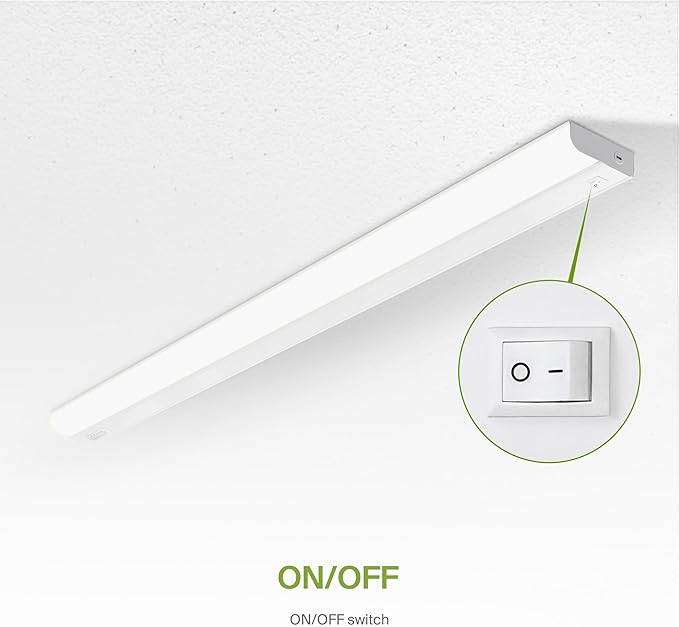 ASD LED Under Cabinet Lighting Hardwired, 48 Inch 24W 2700K-5000K Selectable, 2087LM, CRI90+, Direct Wire Linkable Under Counter Lights for Kitchen, Dimmable Under Cabinet Lights, White, UL, 6 Pack