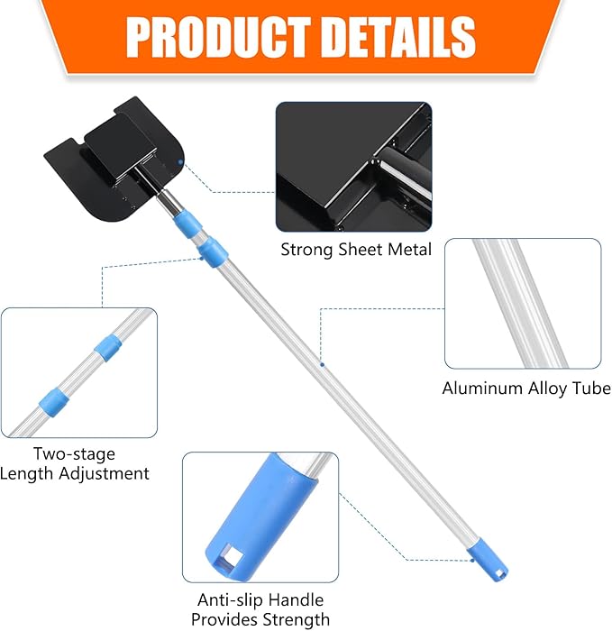 8.2ft Edge Protector Pole Extension Handle, Corner Protector Pole for Flatbed Adjustable V Edge Guards Handle for Board Corner Protector