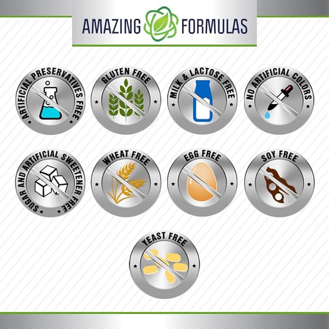 Amazing Formulas ビタミンD3（コレカルシフェロール）サプリメント | 1回分あたり5000 IU | ソフトジェル | 非遺伝子組み換え | グルテンフリー | 米国製 (1個パック | 360粒)