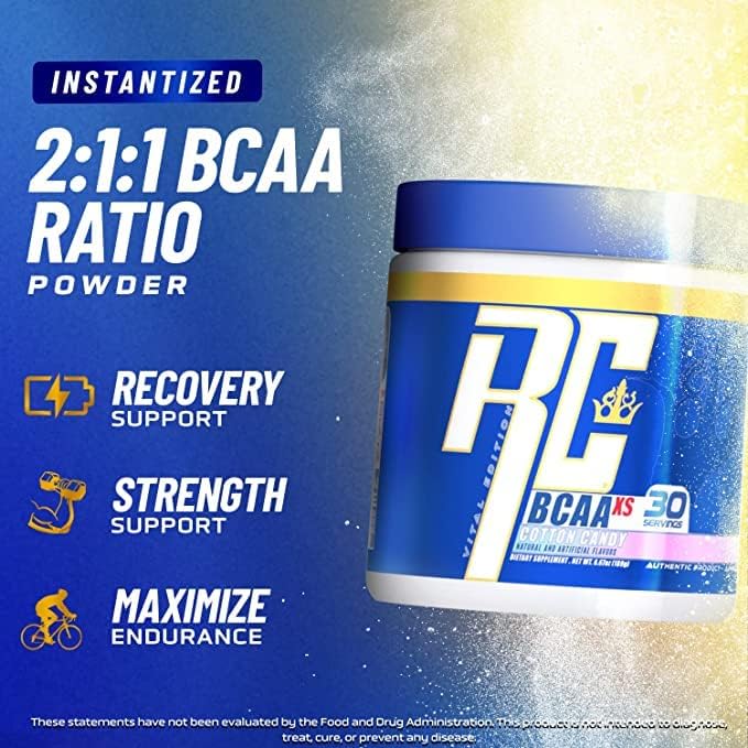 Ronnie Coleman Signature Series 30 Servings, XS BCAAs Amino Acids Powder with EAAs, Sugar Free Hydration Drink and Muscles Recovery Supplements, Guava Nectarine Flavored Post Workout Powder