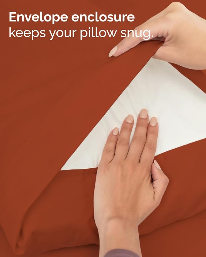Twin XL 4 Piece Sheet Set - Comfy Breathable & Cooling - Ultra Soft Hotel Luxury Bedding Set w/ 8-16 Inch Deep Pockets - 1 Flat & 1 Fitted Sheet & 2 Pillowcases - Wrinkle Free & Easy Care - Terracotta