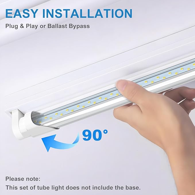 JESLED T8 LED Type Tube Light 3FT, 2520LM, 18W(45W Equivalent), 6000K, Ballast Bypass, 36 Inch F30T12 Fluorescent Bulb Replacement, Dual Ended, 36” Lighting Tube Fixture (12-Pack)