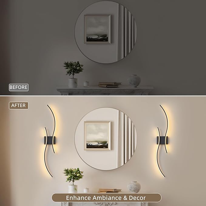 Battery Operated Wall Sconce Set of 2, Dimmable Modern LED Rechargeable Wall Light with Remote Control, Wall Decor for Living Room, Hallway, Quick Install, No Electrician Required
