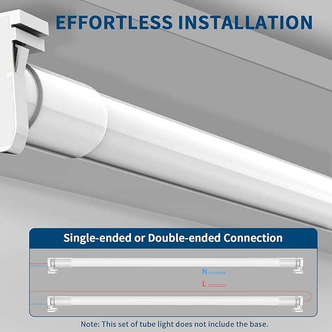 JESLED 4 Pack T8 LED Tube Lights 4FT, Fluorescent Replacement, 48 Inch, 14W, 2450LM,4000K, Single or Double End Power, Type A+B, Plug and Play or Ballast Bypass, Frosted