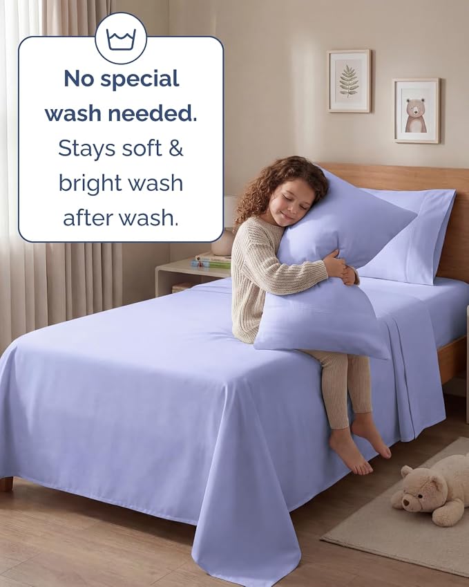 Twin 4 Piece Sheet Set - Comfy Breathable & Cooling - Ultra Soft Hotel Luxury Bedding Set w/ 8-16 Inch Deep Pockets - 1 Flat & 1 Fitted Sheet & 2 Pillowcases - Wrinkle Free and Easy Care - Lavender