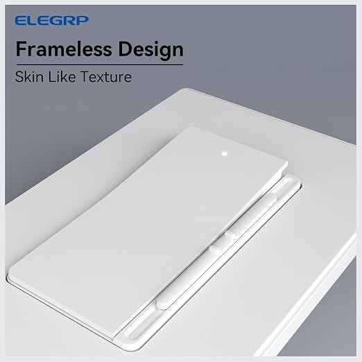 ELEGRP Digital Slide Dimmer Light Switch, Dimmer Switch with Decorative Frameless Design Wallplate for LED/CFL, Incandescent,Halogen Bulbs, Single Pole/3-Way, UL Listed, 10 Pack, Matte White