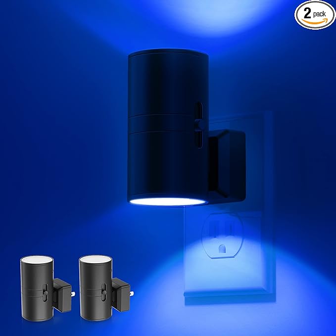 L LOHAS LED Calm Blue Night Light, Night Lights Plug into Wall, Dimmable Nightlight with Light Sensor, LED Nightlights for Bluey Home Decor, Party, Holiday, Bathroom Bedroom Hallway Kitchen, 2 Pack