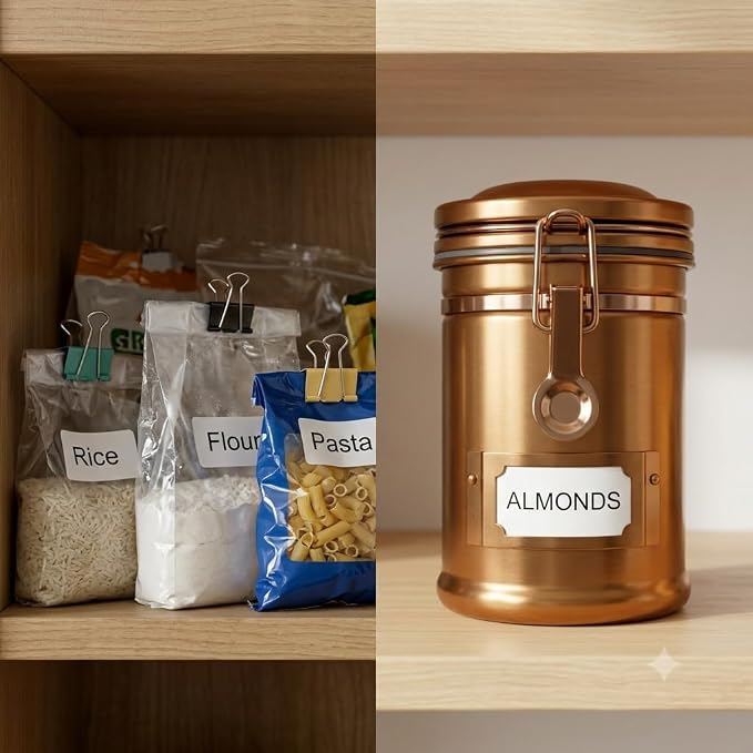 PRINCE G Airtight Coffee Canister, Light-Blocking Stainless Steel Coffee Storage Container with Scoop, 260g Coffee Bean Storage Jar, Bronze