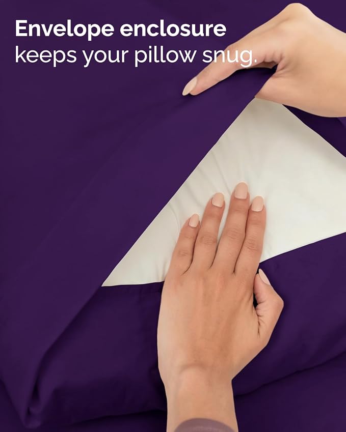 Twin 4 Piece Sheet Set - Comfy Breathable & Cooling - Ultra Soft Hotel Luxury Bedding Set w/ 8-16 Inch Deep Pockets - 1 Flat & 1 Fitted Sheet & 2 Pillowcases - Cozy, Wrinkle Free & Easy Care - Purple