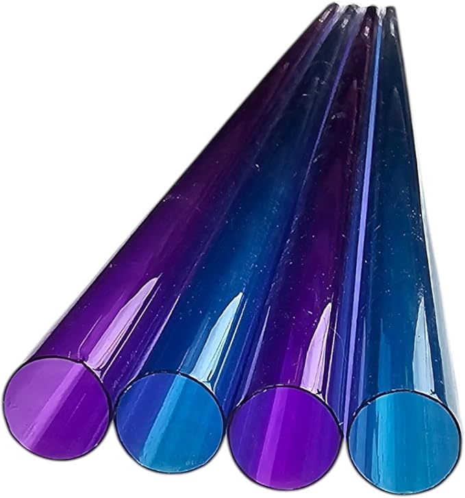 T5 F28 4' | T-5 Tube Lamps Sleeves | 48" Fluorescent Tube Guard with End Caps | 3/4" Wide | Fluorolite Plastics | Color: PURPLE AND BLUE | 6 Pack