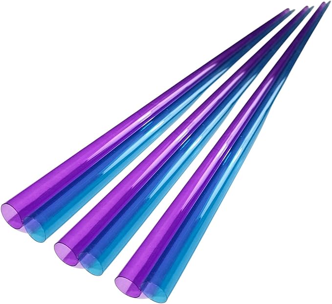 T5 F28 4' | T-5 Tube Lamps Sleeves | 48" Fluorescent Tube Guard with End Caps | 3/4" Wide | Fluorolite Plastics | Color: PURPLE AND BLUE | 6 Pack