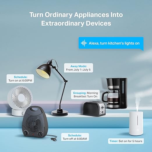 Kasa Smart Plug Mini 15A, Smart Home Wi-Fi Outlet Works with Alexa, Google Home, No Hub Required, UL Certified, 2.4G WiFi Only, 4-Pack(EP10P4) , White