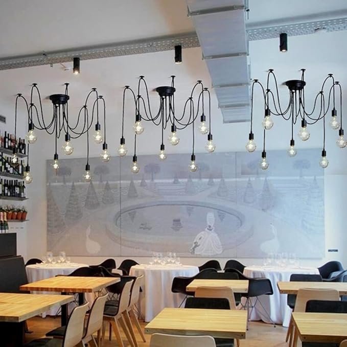 Spider Light Chandelier Spider Pendant Light Fixture Edison Chandelier 10 arms Vintage Industrial Steampunk Hanging Ceiling Multi DIY