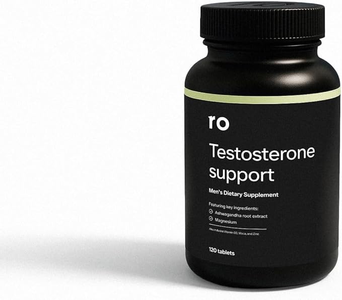 Ro Testosterone Support for Men | Daily Nutritional Supplement with Ashwagandha to Support Healthy Testosterone Levels and Magnesium to Promote Muscular Health | 2-Pack (240 Tablets)