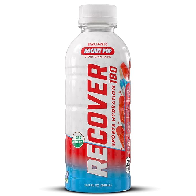 RECOVER 180 Organic Sports Hydration Drink, No Sugar Added, 20 Calorie Sports Beverage, Organic Flavors With Vitamins, Potassium-Packed Electrolytes (16.9 Fl Oz (Pack of 12), Variety Pack)