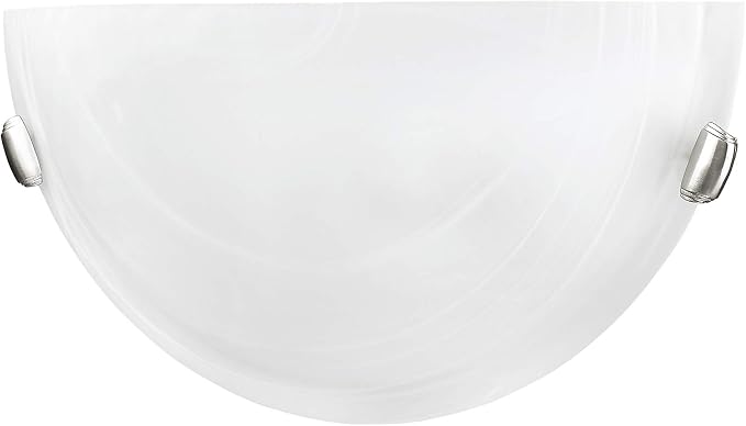 Livex Lighting 4271-91 Home Basics 1 Light Brushed Nickel Wall Sconce with White Alabaster Glass