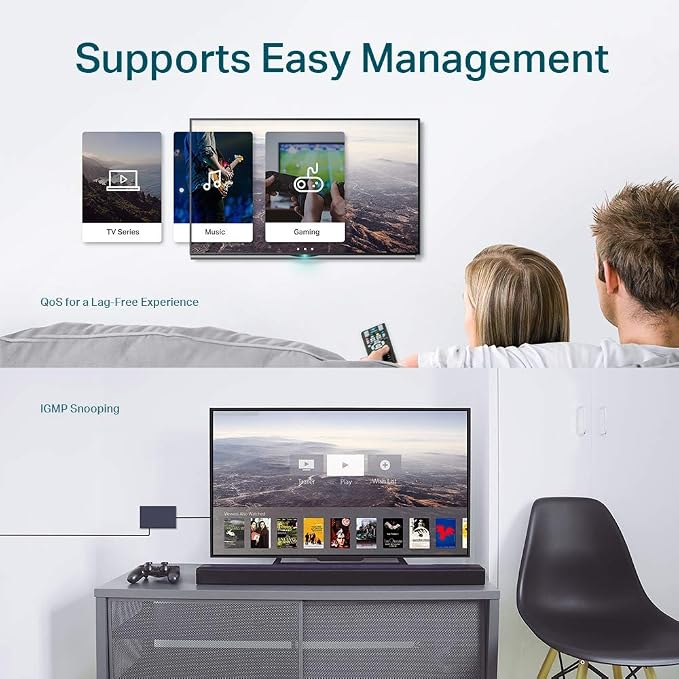 TP-Link 8 Port Gigabit Switch | Easy Smart Managed | Plug & Play | Desktop/Wall-Mount | Sturdy Metal w/ Shielded Ports | Support QoS, Vlan, IGMP and LAG (TL-SG108E)