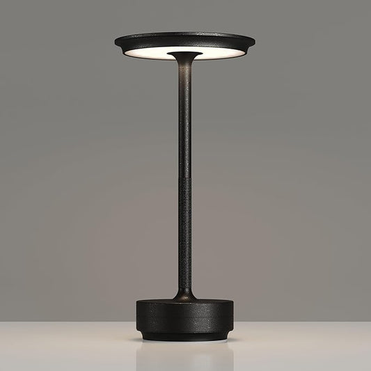TBBGA 1 Pack Rechargeable Table Lamps Cordless, Portable 5000mAh Outdoor Table Light, 3 Color Stepless Dimming LED Table Lamp with Memory Function, for Home/Dinner/Patio/Restaurant.(Diamond Black)