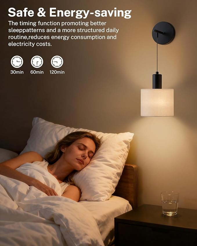 SAIMAND Battery Operated Wall Sconce Set of 2, Wireless Rechargeable Wall Lights with Remote Control, 9 Colors Dimmable LED Lamps, Modern Cordless Sconces for Bedroom Living Room Hallway(Black)