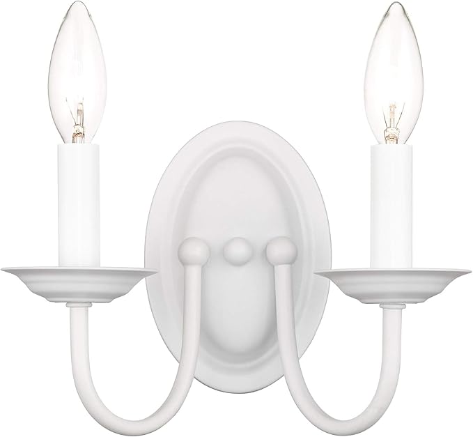 Livex Lighting 4152-03 Williamsburg 2-Light Wall Sconce, White