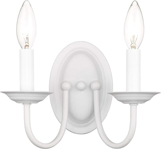Livex Lighting 4152-03 Williamsburg 2-Light Wall Sconce, White