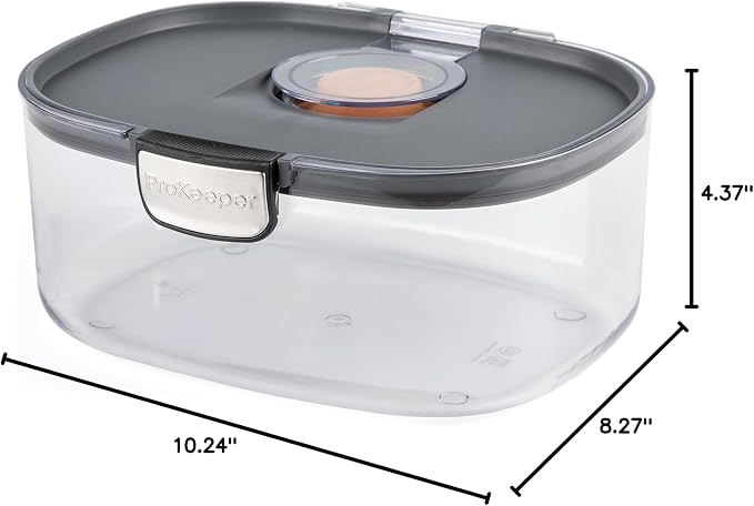 Progressive ProKeeper International Airtight Food Storage Container with Terracotta Disk for Freshness, Stackable & Dishwasher Safe, Ideal for Cookies, Baked Goods, & More 3 Quart, 3-Piece